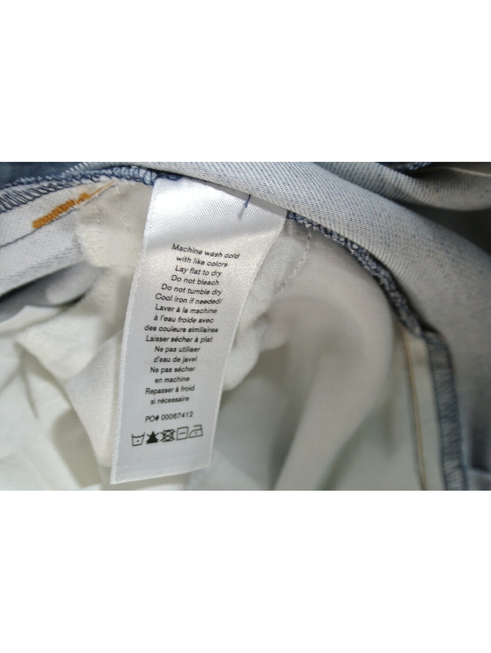 NEW, Rag & Bone Printed Denim Skirt with front slit in blue Size 34 #P4037 - Picture 5 of 6